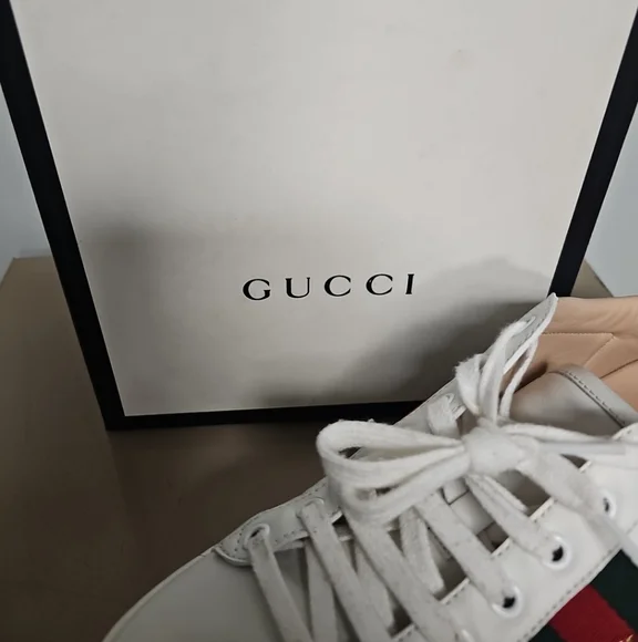 GUCCI ACE WEB BEE PLATFORM SNEAKERS WOMENS Size 40 (9/9½) 577573 - Picture 10 of 16